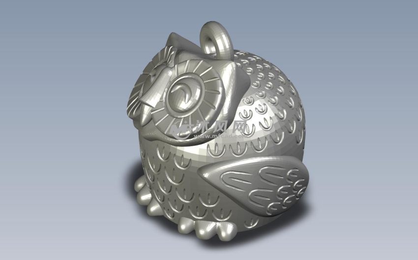 猫头鹰钥匙链轴测图