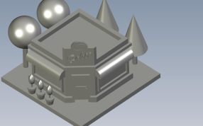 街角小店轴测图