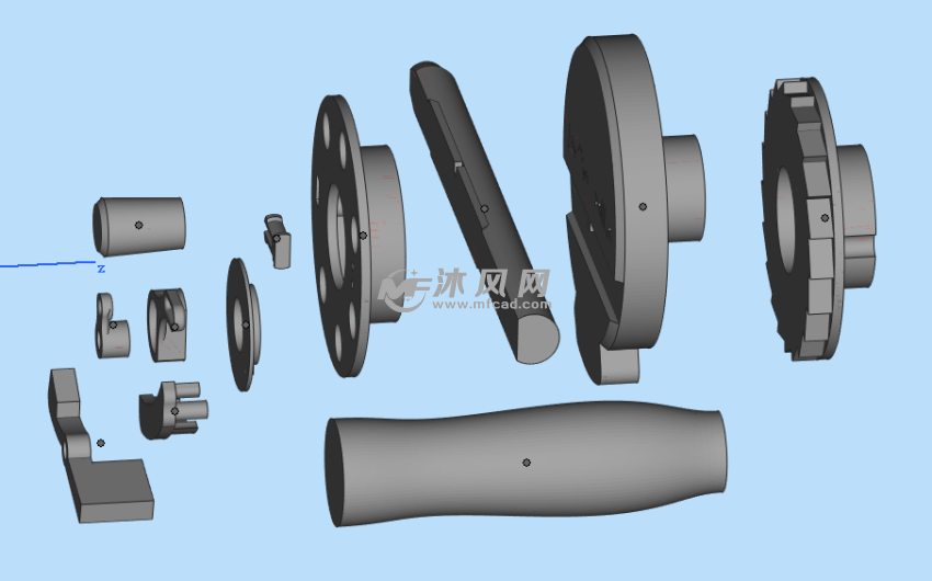 钓鱼竿零件模型