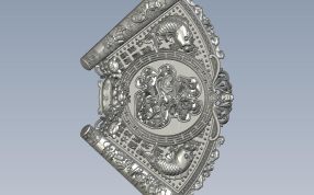 扇形的福字挂件俯视图