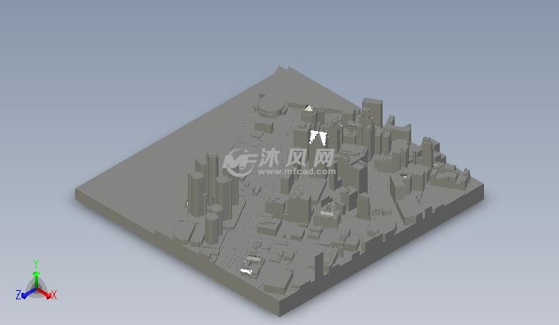 城市沙盘轴测图