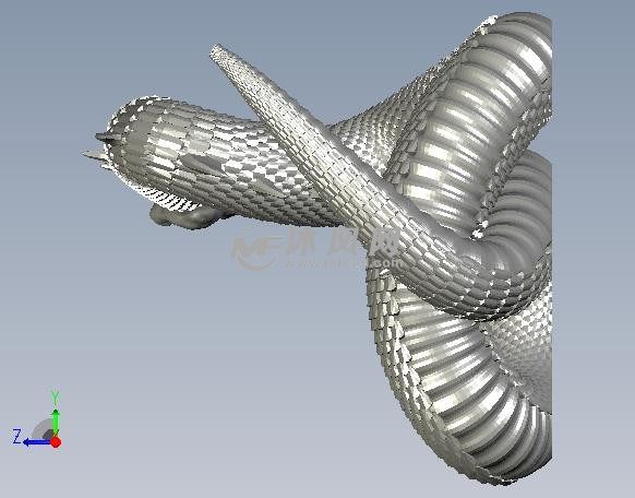 大毒蛇模型侧视图