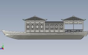 古代官船侧视图