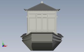 古代官船正视图