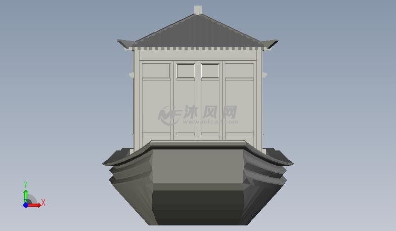 古代官船正视图