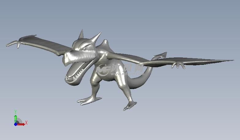 z化石翼龙正视图