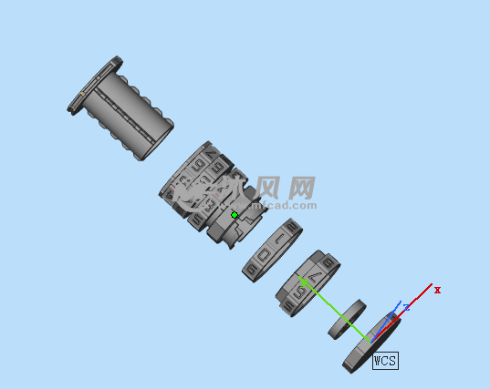 密码锁收纳筒零件图
