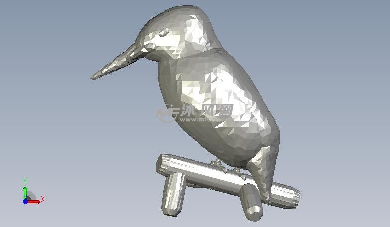 小翠鸟模型正视图