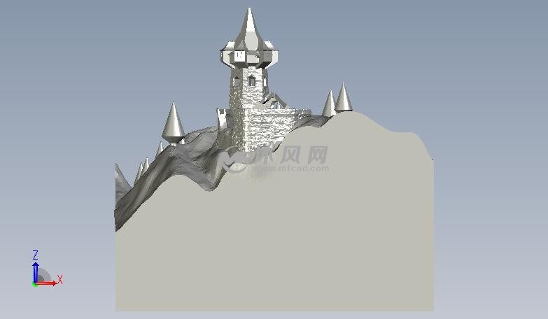 通往城堡的路正视图