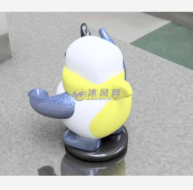 企鹅模型公仔后视图
