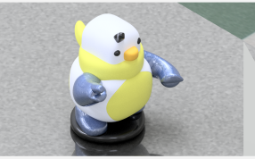 企鹅模型公仔三维视图