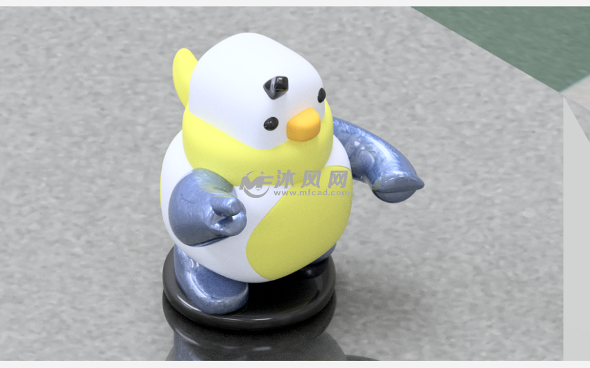 企鹅模型公仔三维视图