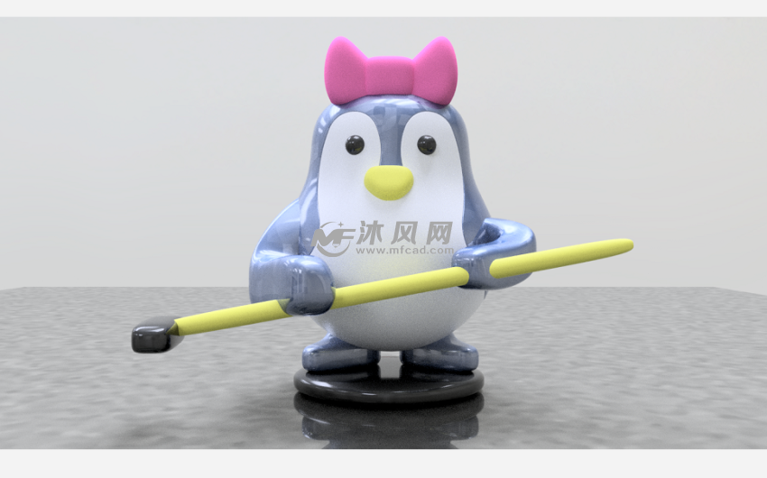 企鹅公仔三维视图