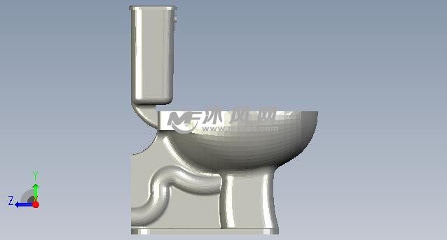 迷你马桶侧视图