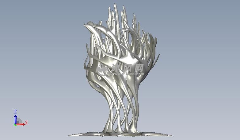 复杂的增长抽象艺术正视图