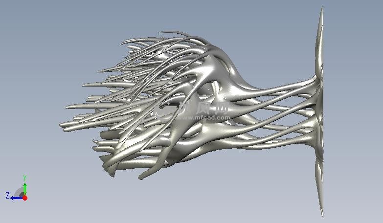 复杂的增长抽象艺术侧视图