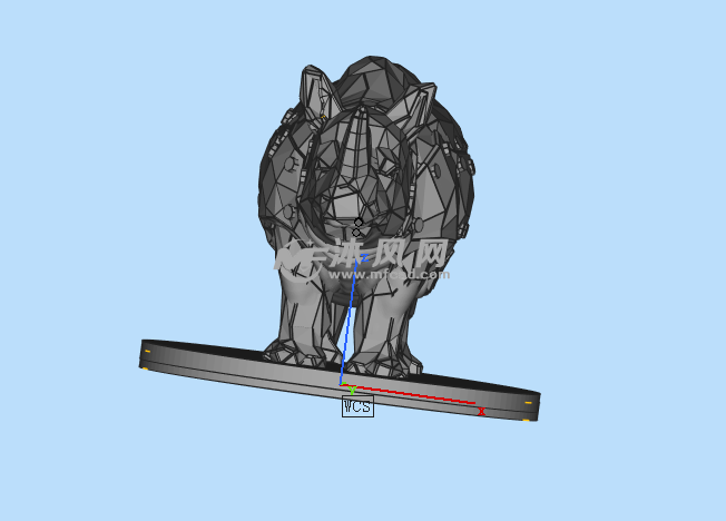 机械多边形犀牛正视图