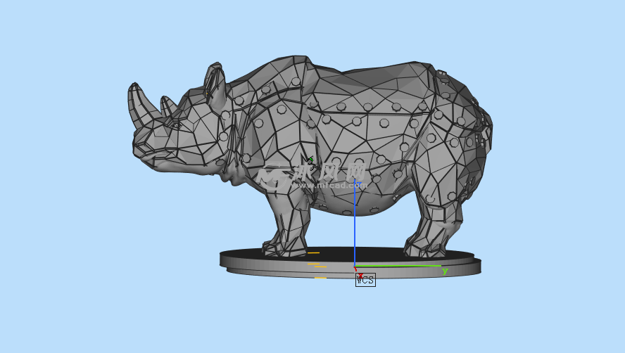 机械多边形犀牛右视图