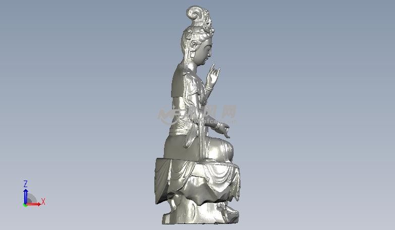 观音坐像侧视图