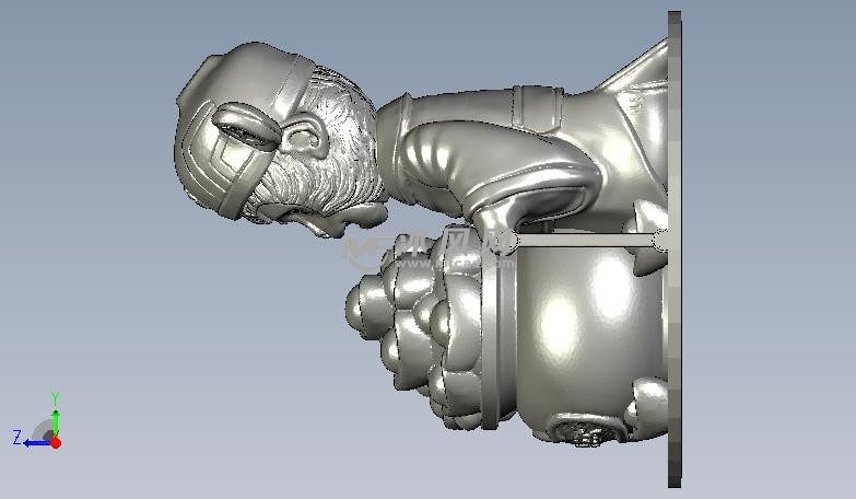 金猴聚宝侧视图