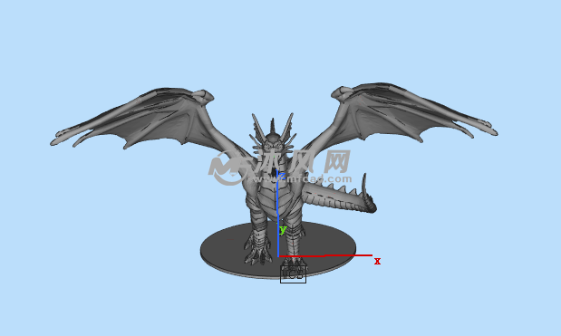 飞龙雕像正面图