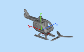 直升飞机斜视图