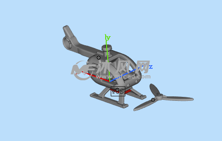 直升飞机斜视图