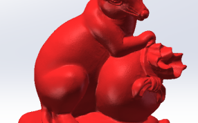 生肖鼠红色材料效果图