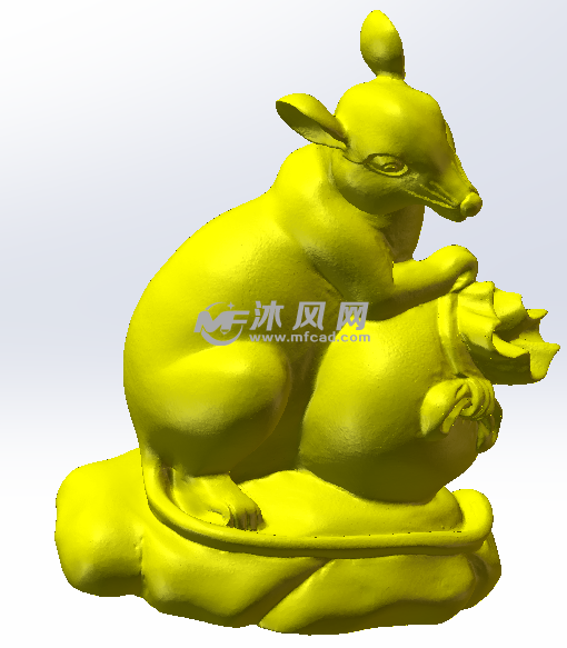 生肖鼠黄色材料效果图