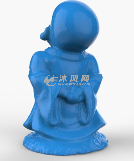 大笑的小和尚背着手