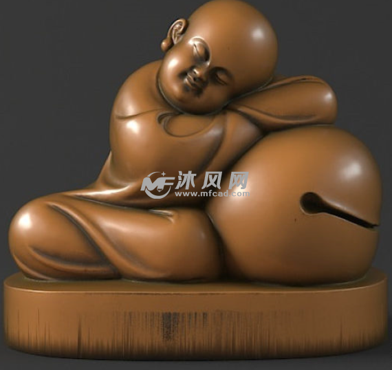 小和尚木鱼正视图