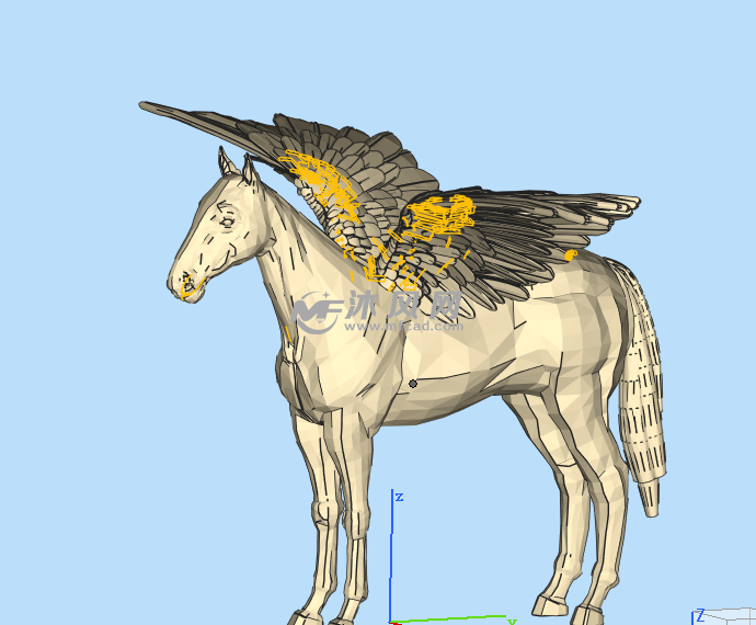 飞翔的白马左视图