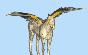 飞翔的白马右视图