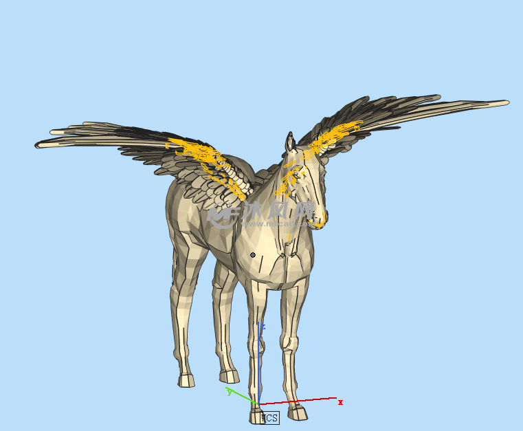 飞翔的白马右视图