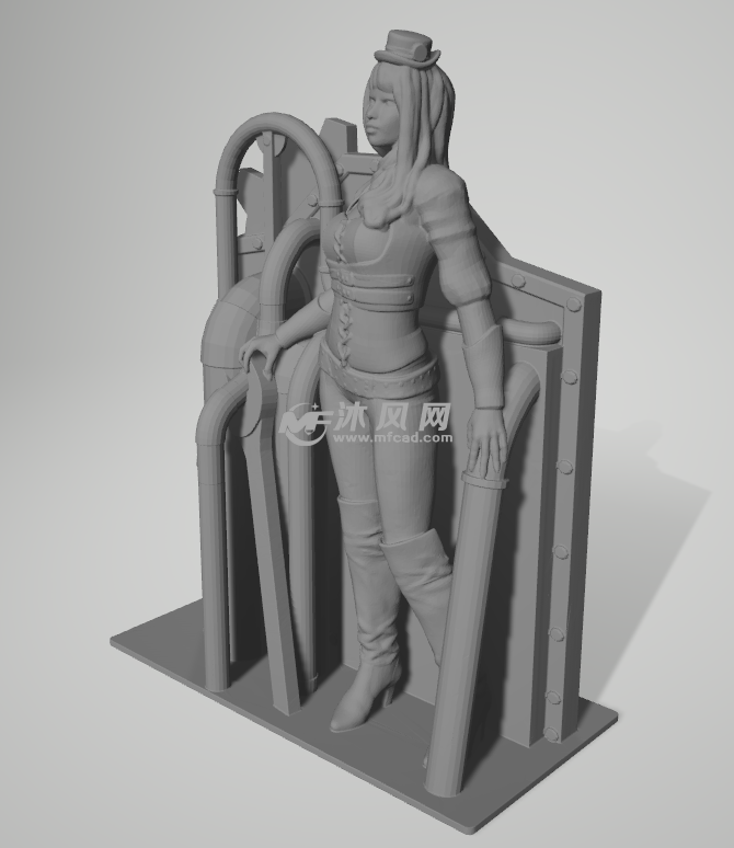 蒸汽朋克女士轴测图