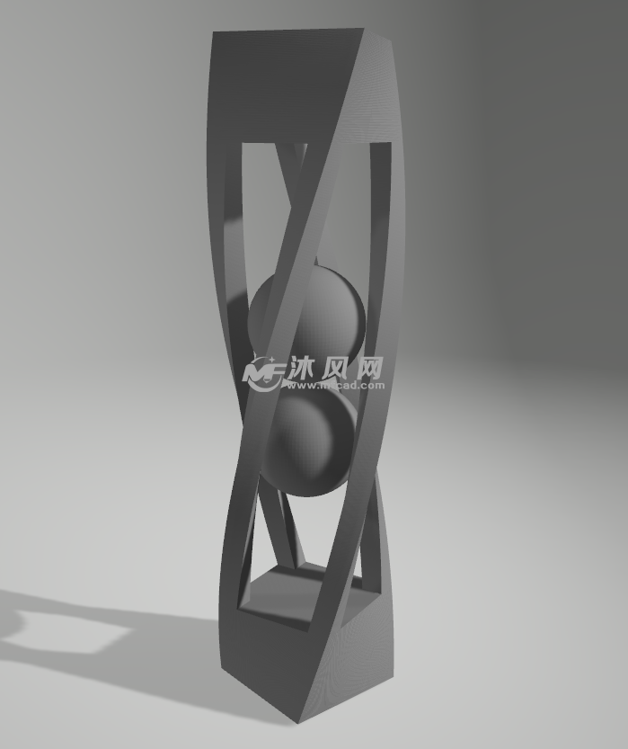 扭曲的笼子轴测图