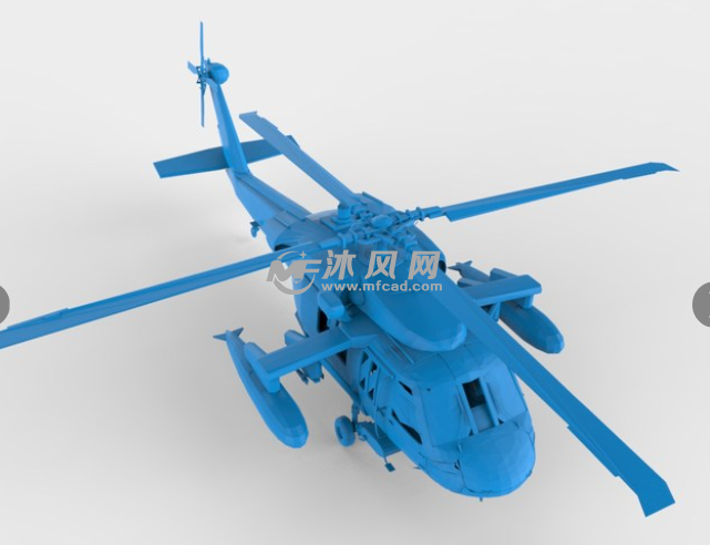 黑鹰直升机 侧视图