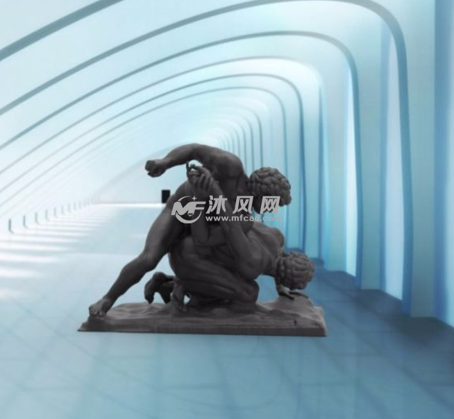 乌菲兹摔跤者轴测图