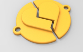 残破的心形吊坠效果图