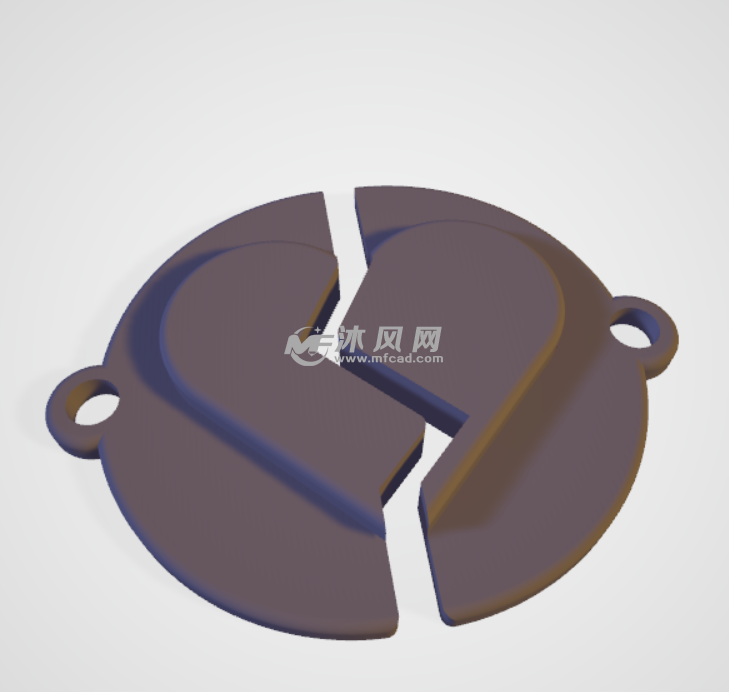 残破的心形吊坠模型