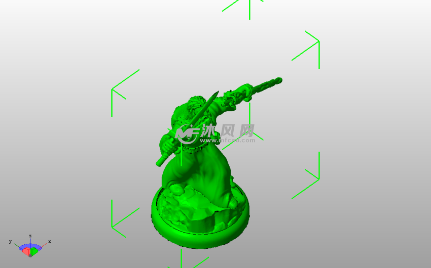 巫师全身像斜视图