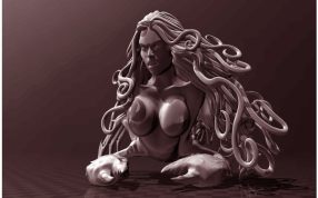 蝎子女孩模型效果图主视图