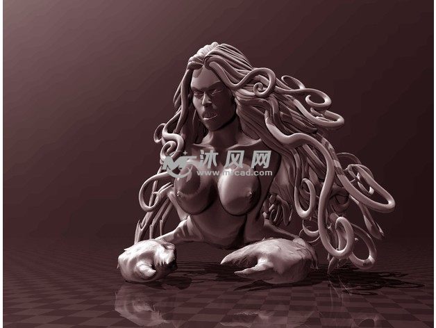 蝎子女孩模型效果图主视图