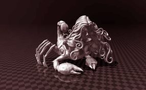 蝎子女孩模型效果图斜视图