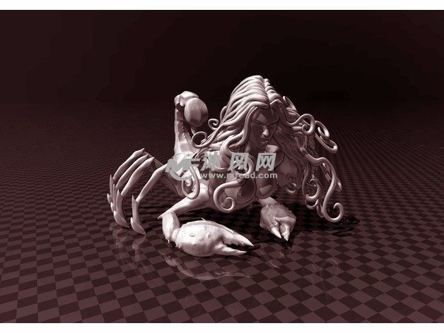 蝎子女孩模型效果图斜视图