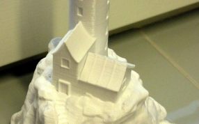 岩石上的灯塔打印过程