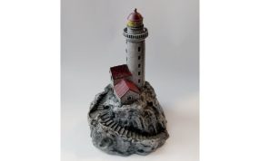 岩石上的灯塔上色作品