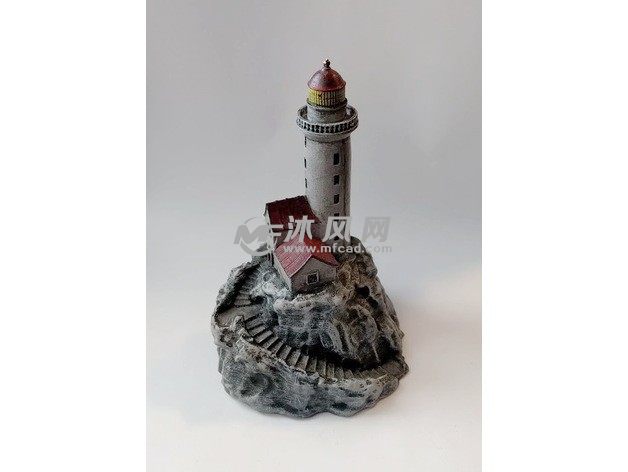 岩石上的灯塔上色作品