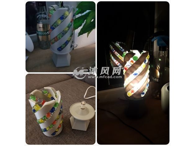 炫彩玻璃球台灯光影