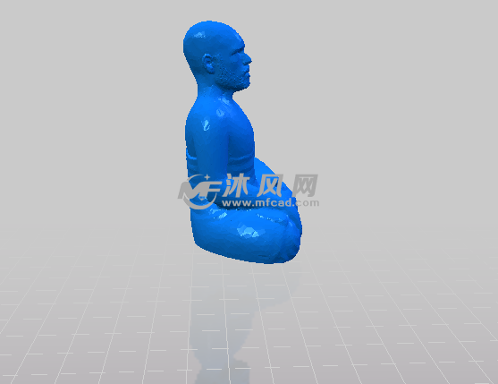 打坐和尚侧视图